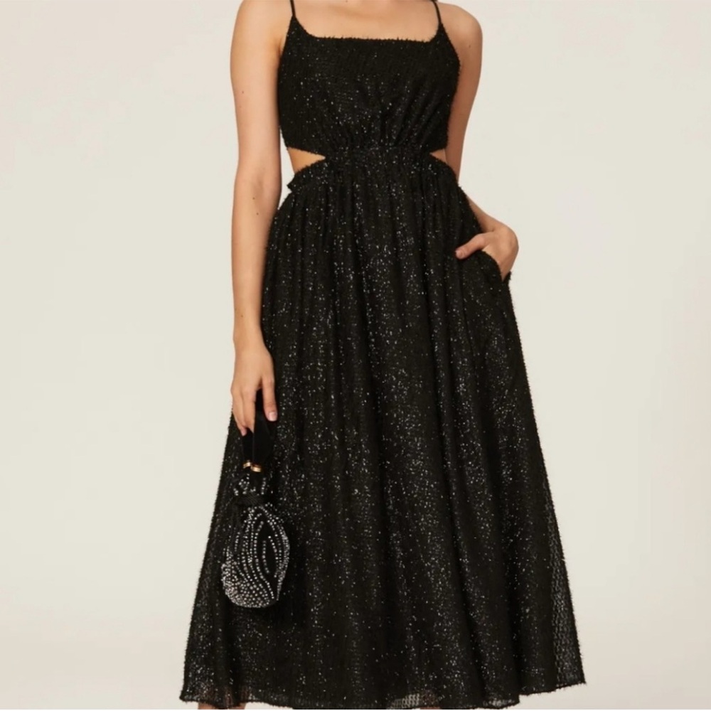 Elliatt Black Glitter Midi Dress 🌹
